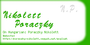 nikolett poraczky business card